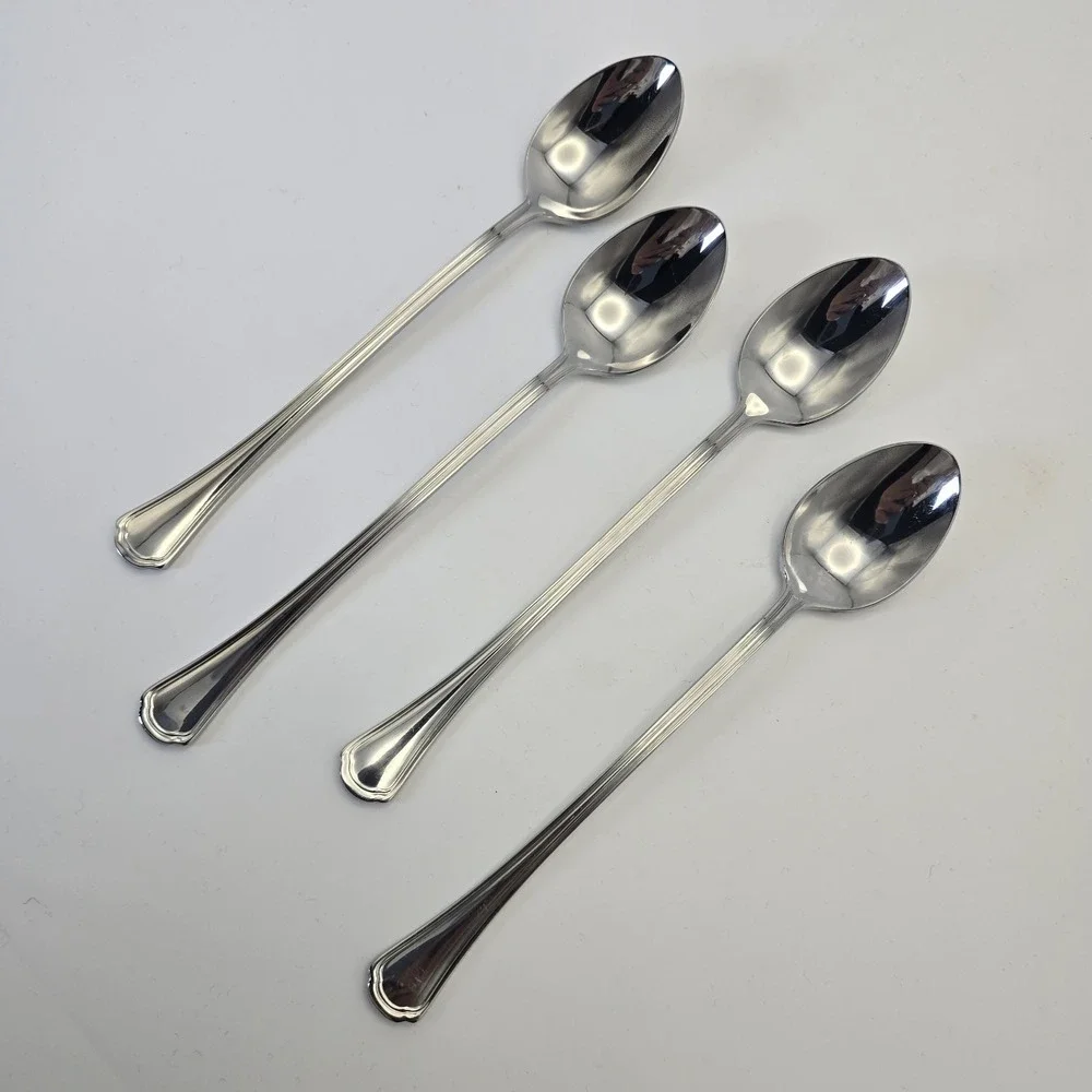 Reed & Barton Clovelly Iced Tea‎ Spoons Set of 4 Stainless Flatware 8